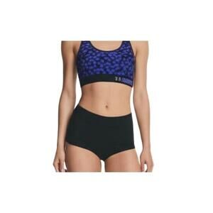 Under Armour Womens Medium Blue Black Abstract Sports Bra Racerback Fitness